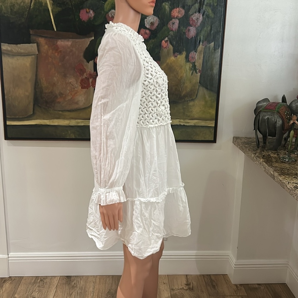 SAYLOR Felice white mini dress with crotchet front panel - Picture 7 of 10